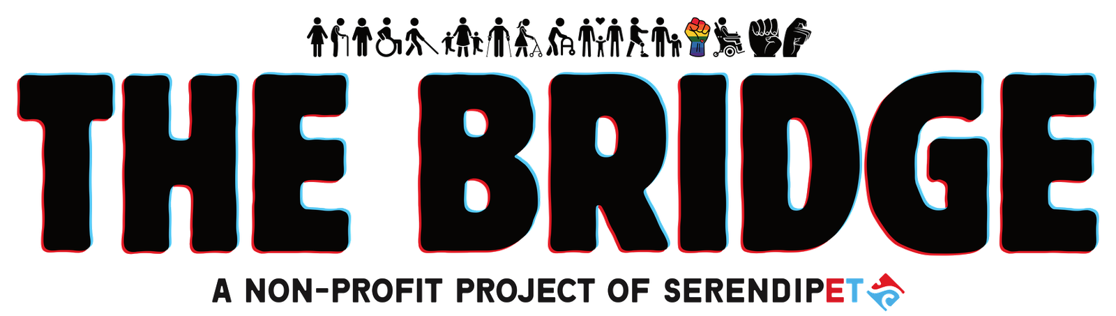 The Bridge by serendipET — cafe logo with a hand-drawn bridge